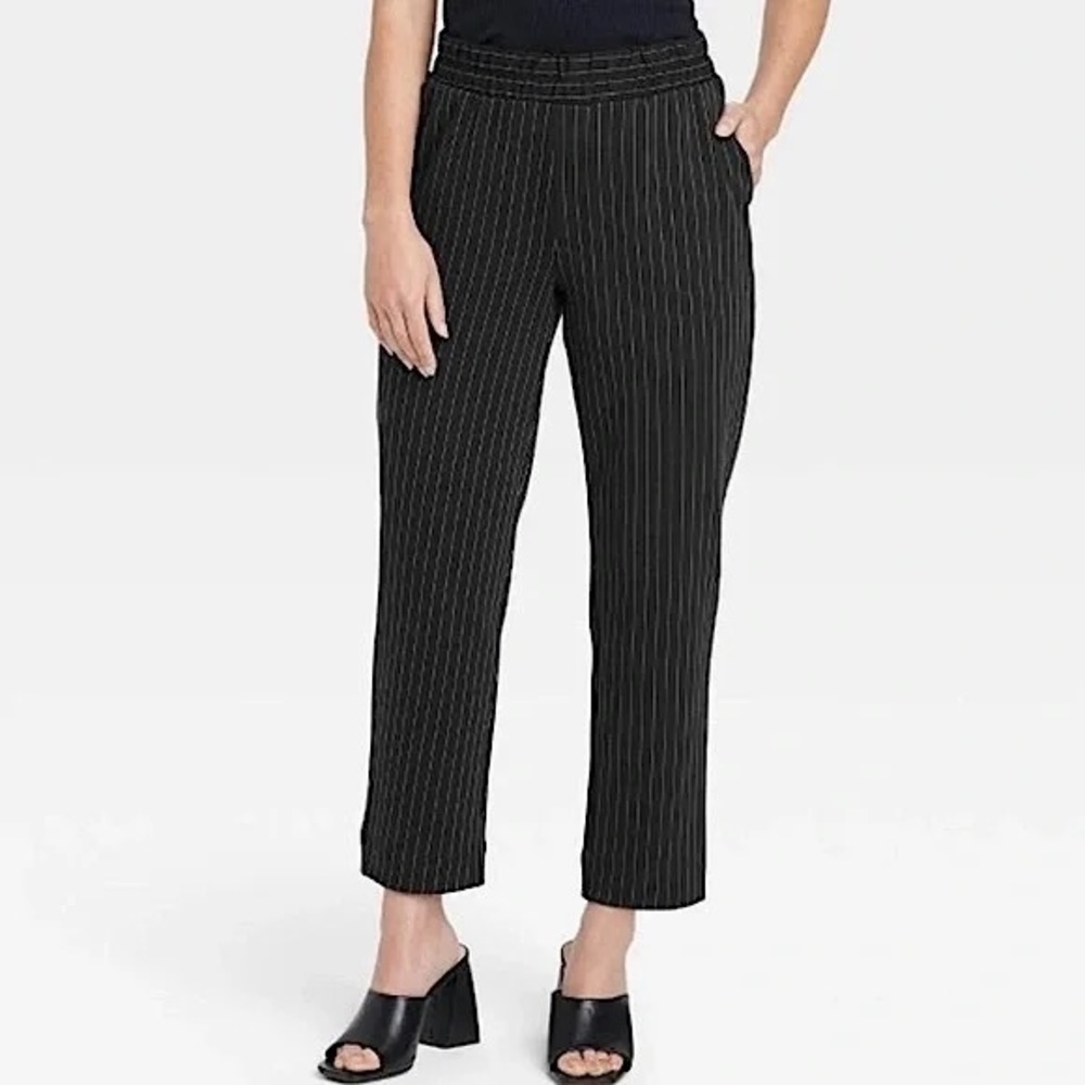 a new day Black Pinstripe Cropped Pants